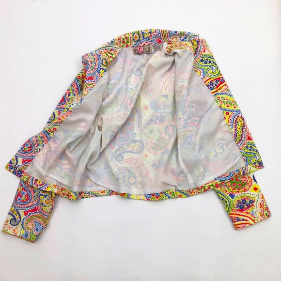 Life Style Women's Multi-color Floral Button Front Bling Floral Jacket Size SML - Picture 5 of 7